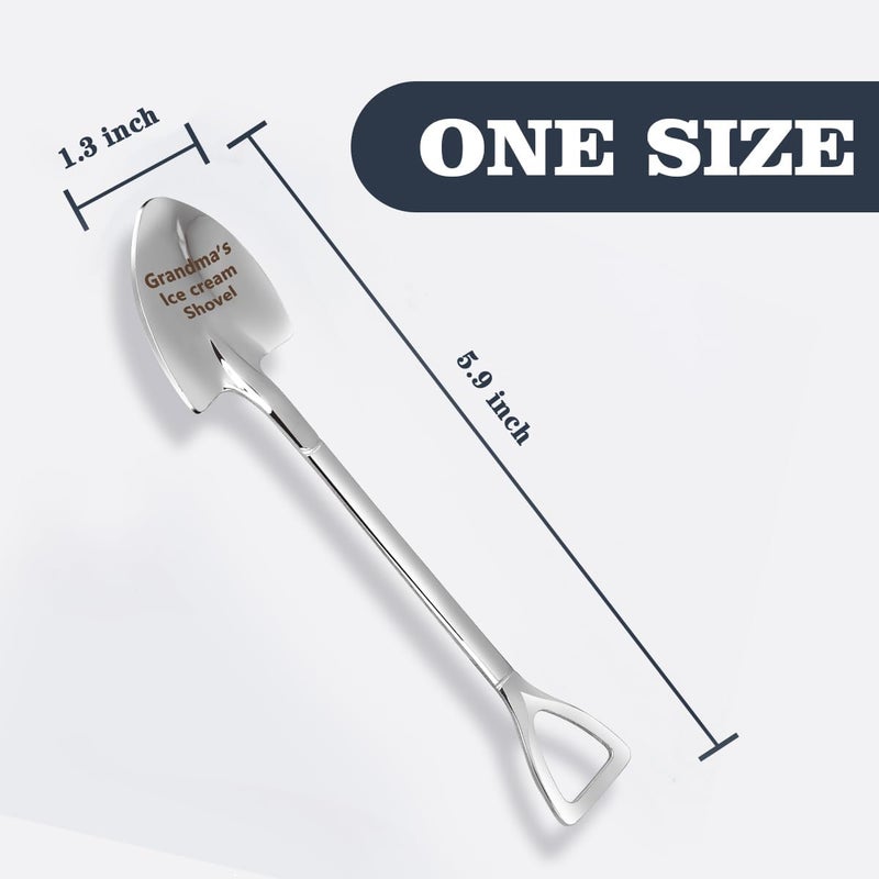 stormroo Gifts for Grandma mom Women Ice Cream Spoon Scoop for Ice Cream Lovers, MOM Mother Gifts for mom Women Funny Engraved Stainless Steel Spoon Shovel. - Image 5